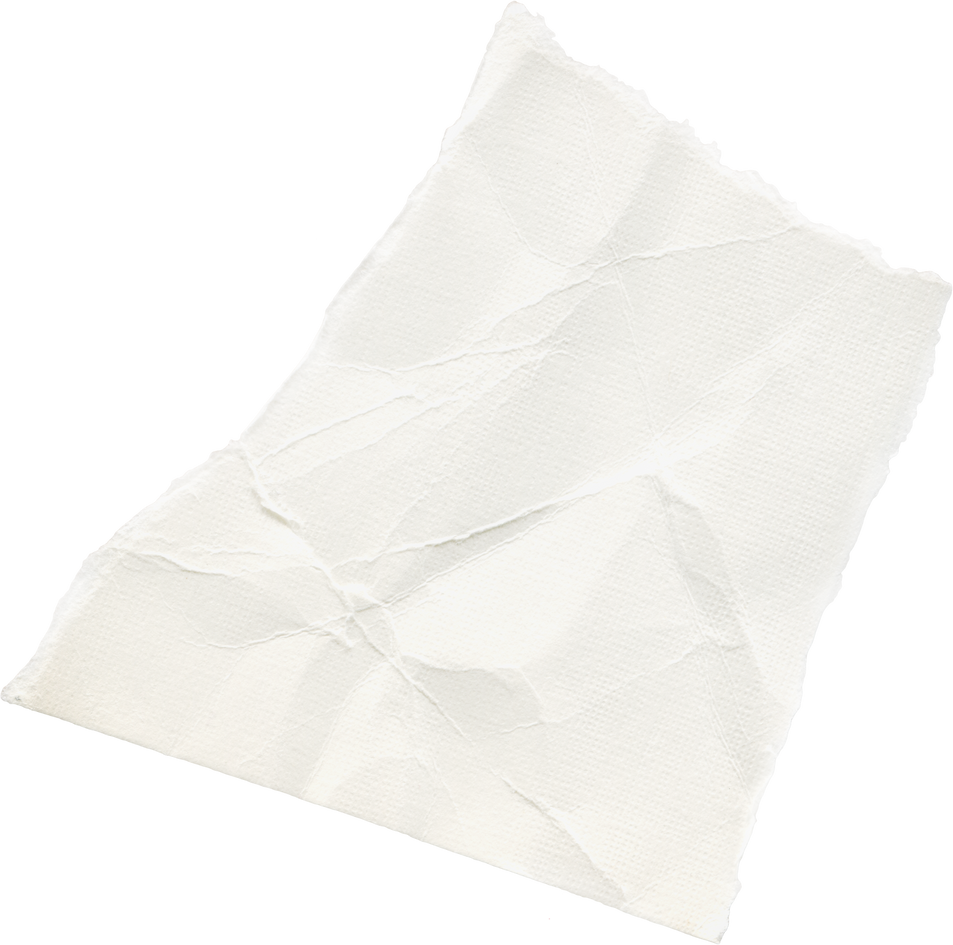 Scrap of Crumpled White Paper